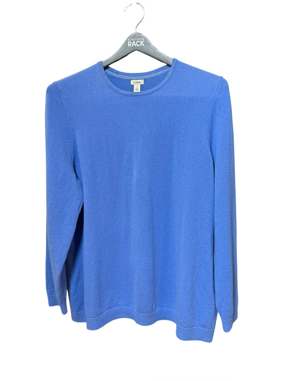 L.L.Bean 100% Cashmere Blue Crewneck Sweater 3X - Picture 2 of 8